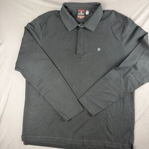 Victorinox Men's Black Long Sleeve Polo Shirt XL Tailored Fit Embroidered Logo